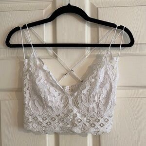 Free People White Lace Bralette Top M